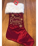 Merry Christmas Stocking Red and White Beautiful 17”-Brand New-SHIPS N 2... - $23.04 CAD