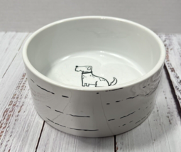 Pet Food Bowl Woof Dog White 6 Inches X 3 Inches Stoneware - £11.89 GBP