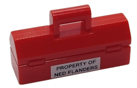 Lego MiniFigure Accessories Property Ned Flanders Red Utensil Toolbox 98... - £4.60 GBP