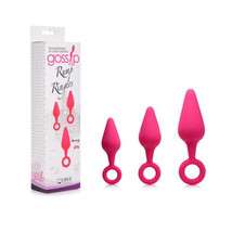 Curve Toys Gossip Rump Ringers 3-Piece Silicone Anal Training Set Magenta - £23.14 GBP