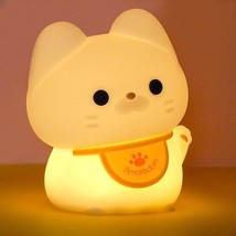 Waving Kitten Night Light, Cute Cat Lamp, Silicone Dimmable Nursery Nightlight,  - £27.17 GBP
