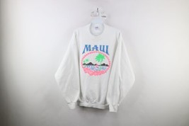 Vintage 90s Streetwear Womens XL Spell Out Maui Hawaii Crewneck Sweatshirt USA - £46.85 GBP