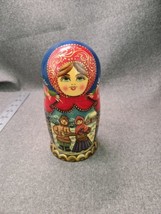 Matryoshka Nesting Dolls Russian Wood Toy Folk Art 5 piece Story Telling Set - £36.75 GBP