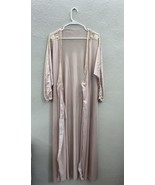 Jrs by Barad Womens Robe Size 9 Pink Maxi Silky Lace VTG Open Front Long... - $9.48