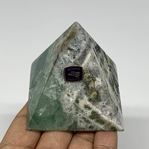 229.2g, 2.4&quot;x2.4&quot;x2.5&quot; Natural Green Fluorite Pyramid Crystal Gemstone @Mexico, - £17.90 GBP