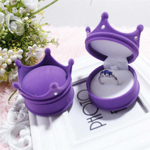 Huiyi Jewelry Box Jewelry Packaging Box Flannel Crown Shape Ring Earring... - $4.46+