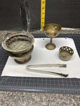 Lot Of (3) brass incense burners And Tongs. Preowned ￼ - £9.48 GBP