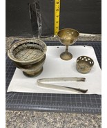 Lot Of (3) brass incense burners And Tongs. Preowned ￼ - £8.97 GBP