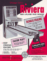 Riviera Chicago Coin 1967 Original Arcade Shuffle Alley Sale Flyer Retro Vintage - £19.06 GBP