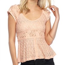 Free People Womens Top Besties Slim Lace Pink Size Us Xs OB560837 - $37.88