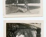 Kona Inn Women at Pool &amp; Grass Shack Photos Kona Hawaii October 1945 - $21.78