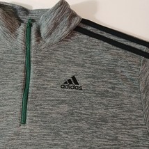 Adidas Men's Greenish Gray 1/4 Zip Long Sleeve Pullover Sweatshirt Size Medium image 5
