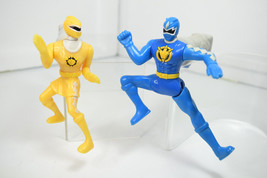 2 Power Rangers Yellow and Blue Ranger Dino Thunder w/ Trigger Handle Mc... - £13.42 GBP