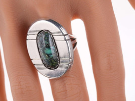 sz8.5 Leonard and Marian Nez Navajo Sterling and high grade turquoise ring - $363.83