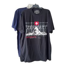 Lot of 2 Splash Arts Switzerland Souvenir T-Shirts – XXL – Zermatt Matte... - $22.50