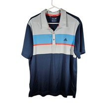 Adidas climacool Men&#39;s Short Sleeve Polo Size L Blue Orange White - $29.09