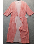 LuLaRoe Shirley Duster Sweater Womens Small Salmon Shiny Ribbed Open Dra... - $360.06 MXN