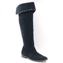 Ana Women Knee High Riding Boots Size US 6.5M Black Suede - £4.67 GBP