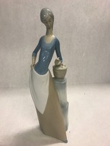 Vintage LLADRO Del Manzano Lady with Butterfly Figurine Nao 11.5 inch porcelain - £56.26 GBP