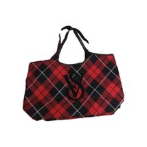 Victoria’s Secret Black Red Plaid Large Tote Shoulder Bag NWT - $23.20