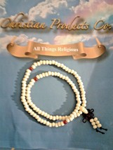 Men/women Jewelry Tibetan Buddha white meditation sandalwood bracelet beads - £8.01 GBP
