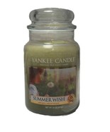 Yankee Candle SUMMER WISH Large Jar 22 Oz Green Original Wide Label Flor... - $27.77