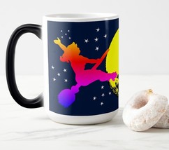Flying Rainbow Witches Magic Disappearing Image 15oz Coffee Mug - £18.34 GBP