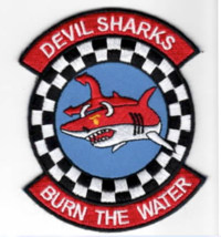 4&quot; Air Force 93RD Fighter Squadron Makos Devil Sharks Red Embroidered Patch - £31.86 GBP