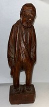 Vintage Signed CARON Hand Carved Wood Old Man Canada Folk Art Sculpture 7” - £23.73 GBP