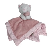 Carter&#39;s Lovey White Bear Pink Blanket Satin 14&quot; x 14&quot; 2018 - £15.01 GBP