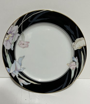 Vintage Mikasa Charisma Black 7 1/2&quot; Bread &amp; Butter Plates L9050 Japan Set of 4 - £14.88 GBP