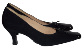 Andrea Collection BLACK BOW Leather Fabric Pump Heels Mexico 26 Women 9 ... - $40.00