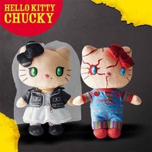 Hello Kitty Chucky Tiffany Child&#39;s Play 9&quot; Plush Doll USJ Halloween Horror USA - £23.70 GBP+