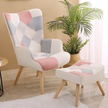 Kgopk Accent Chair With Ottoman, Living Room Chair And Ottoman Set,, Pink. - £171.05 GBP