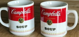 Vintage 1981 Campbell&#39;s Condensed Soup Coffee Mug Cup Porcelain Corning Set Of 2 - £10.83 GBP