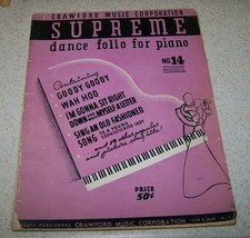 Supreme Dance Folio For Piano No. 14 - Vintage Songbook - 23 Songs 1936 -GUC - £7.82 GBP