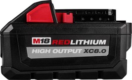 18V 8Point 0 Ah Lithium-Ion Battery Pack, Milwaukee 48-11-1880 M18 Redlithium - £131.08 GBP