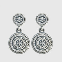 925 Sterling Silver Radiant Elegance Drop Dangle Earrings  - $19.66