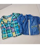 Cabbage Patch kids Plaid geometric 80s 90s collared top shirt &amp; windbrea... - $530.18 MXN