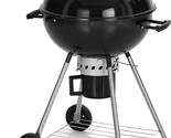 22&#39;&#39; Kettle Charcoal BBQ Grill With Wheels &amp; Ash Catcher For Outdoor Pic... - £169.84 GBP