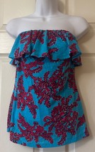 Lilly Pulitzer Wiley Ruffled Tube Top Blouse Rhode Island Reef Size Smal... - $407.53 MXN