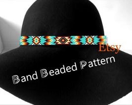 Delica Bead Hatband Loom Patterns No.163  -  Beaded Feathers Hat Band Pa... - £3.13 GBP
