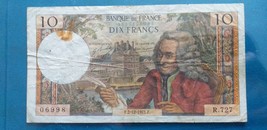 10 FRANCS VOLTAIRE FRANCE 1971 - $32.00