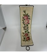 VTNG Embroidered Roses Bell Pull Wall Hanging Tapestry Floral Cross Stit... - $40.00