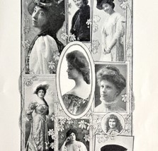 Stage Favorite Actresses Victorian Era Theater 1906 Photo Plate Printing DWAA21 - £19.65 GBP