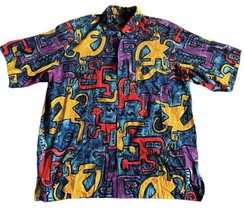 VTG Big Hed Let The Good Times Roll Hawaiian Shirt Sz L Made USA 90s Abs... - $49.45