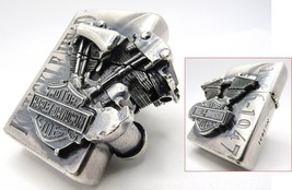 Harley Davidson Knuckle Head 1936-1947 Engine Big Metal Zippo 2000 Fired... - £574.03 GBP