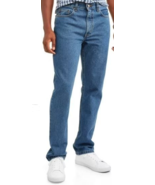 George Mens Straight Leg Jeans Mid Wash Regular Fit Denim 34x32 Fast Ship - €4,18 EUR