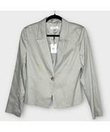 NWT CALVIN KLEIN khaki one button cotton/spandex blazer minimalist size 10 - €33,17 EUR