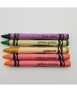 Vtg Retired Crayola Crayons Lot of 5 Goldenrod Blue Violet Yellow Green ... - £8.94 GBP